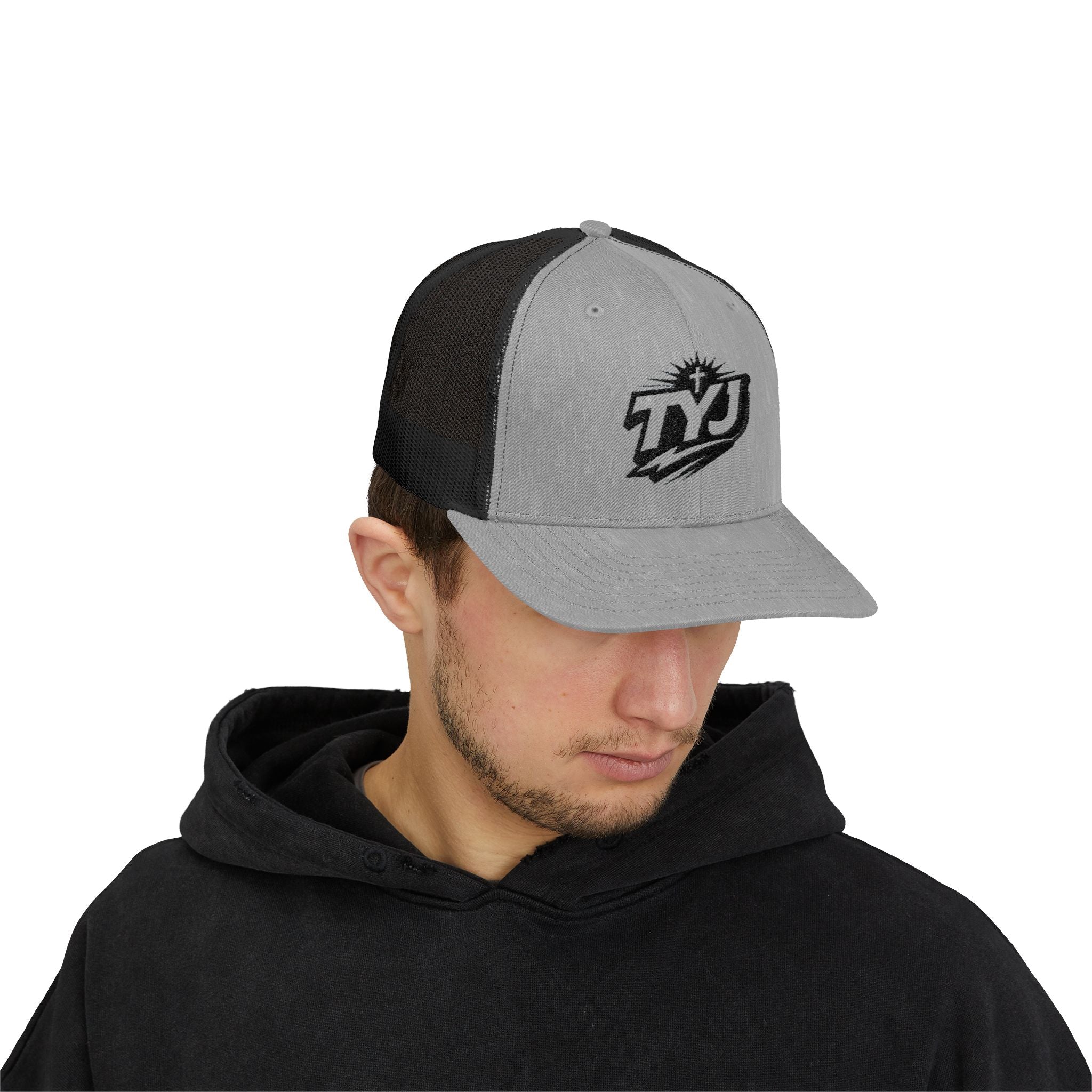 TYJ Logo Trucker Cap — Retro Sport Snapback Hat