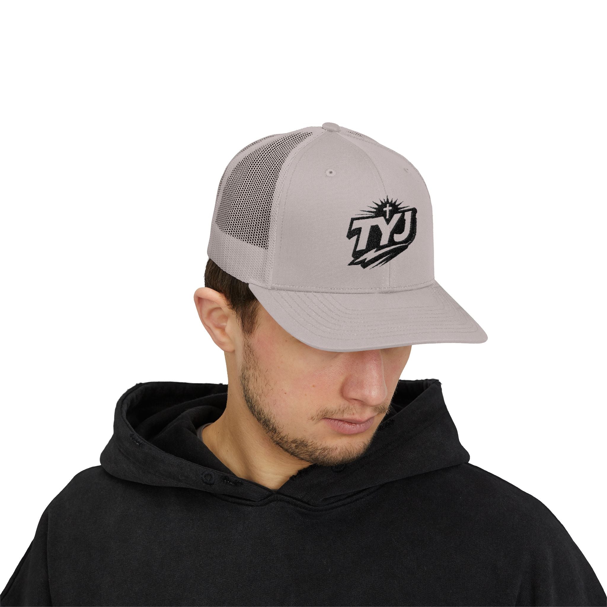 TYJ Logo Trucker Cap — Retro Sport Snapback Hat