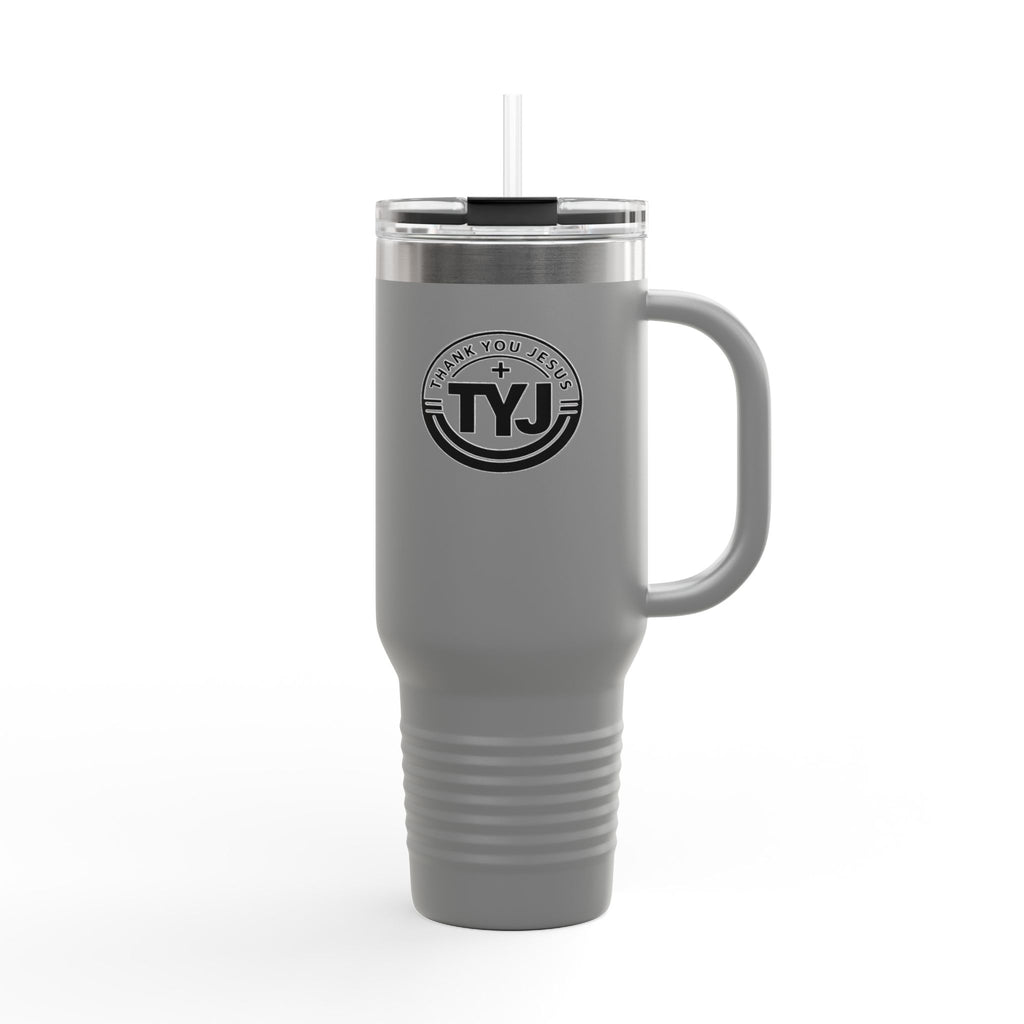 TYJ Logo 40oz Insulated Travel Mug — Thank You Jesus Stainless Tumbler