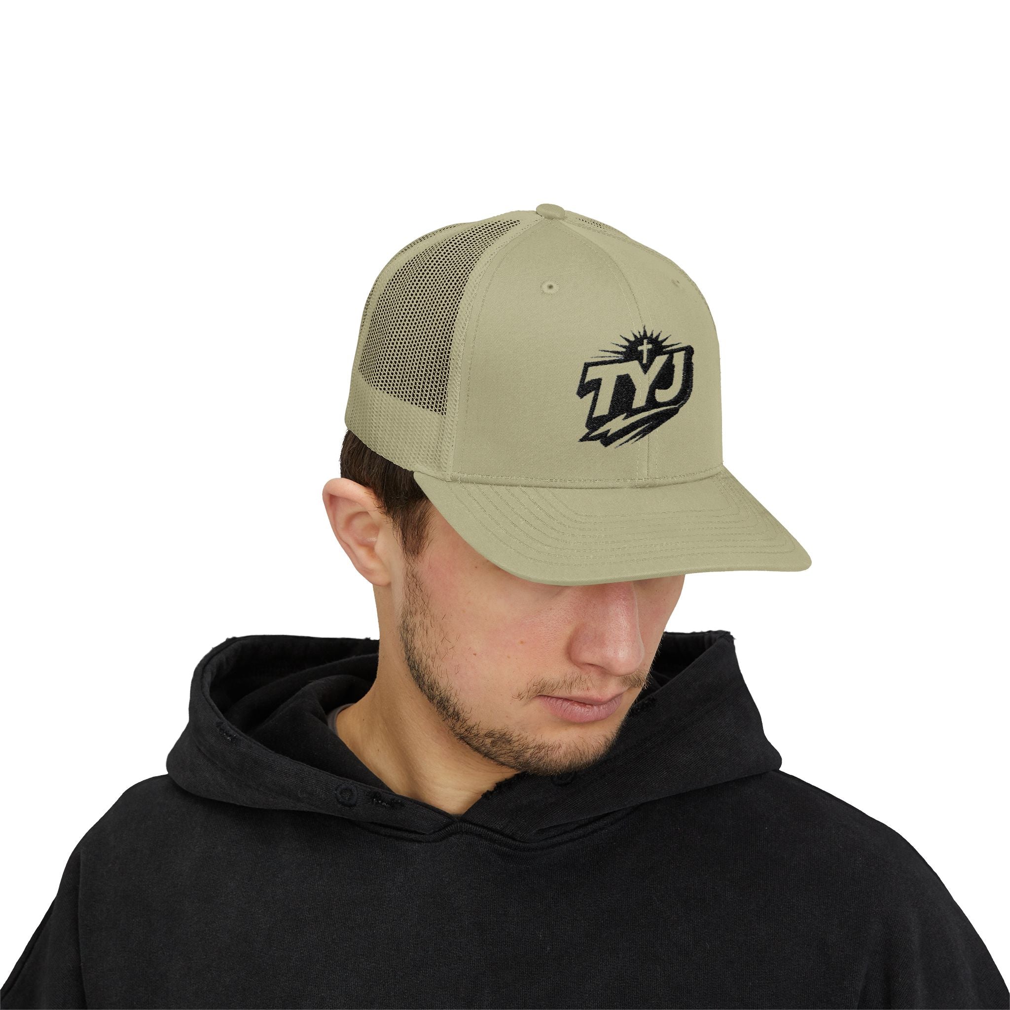 TYJ Logo Trucker Cap — Retro Sport Snapback Hat