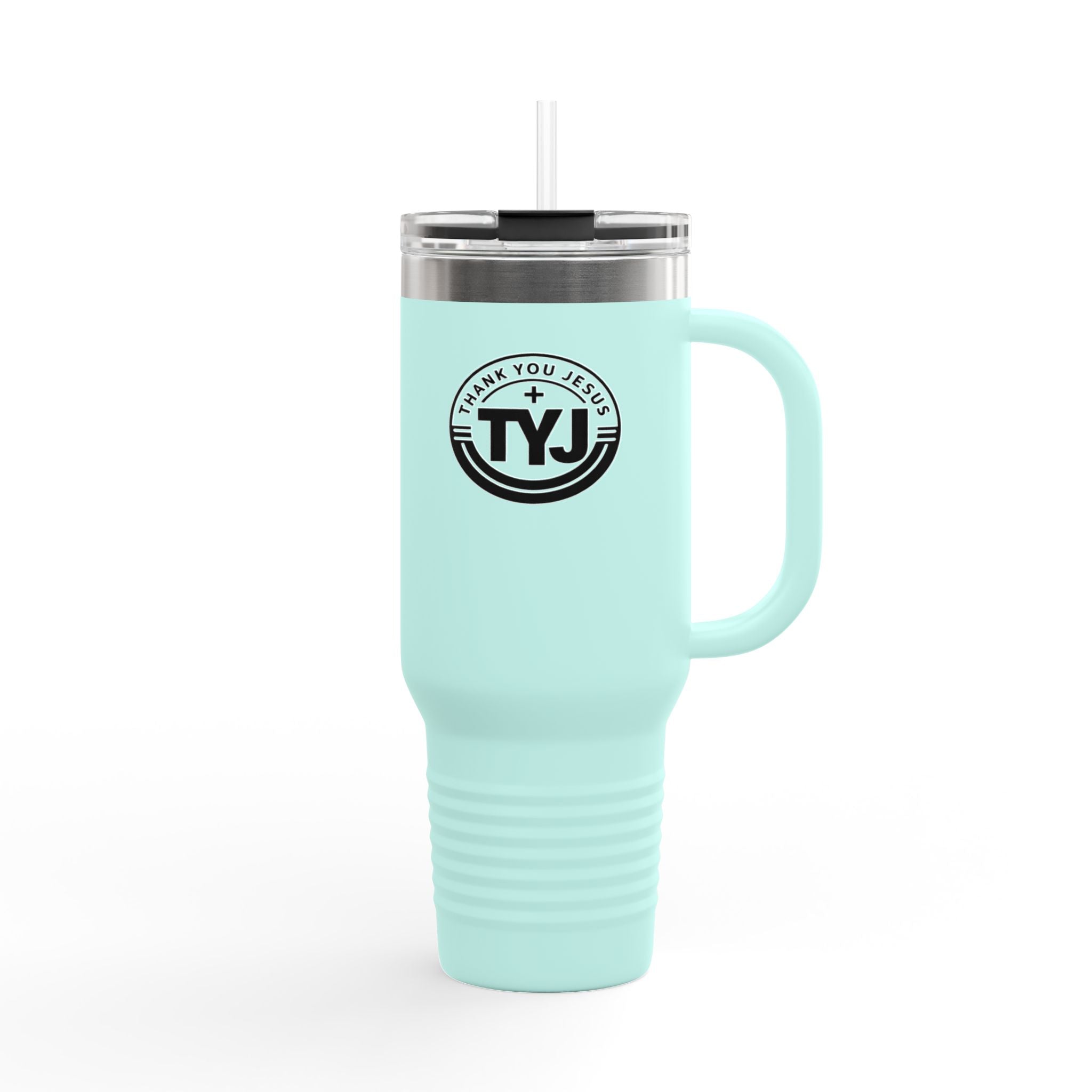 TYJ Logo 40oz Insulated Travel Mug — Thank You Jesus Stainless Tumbler