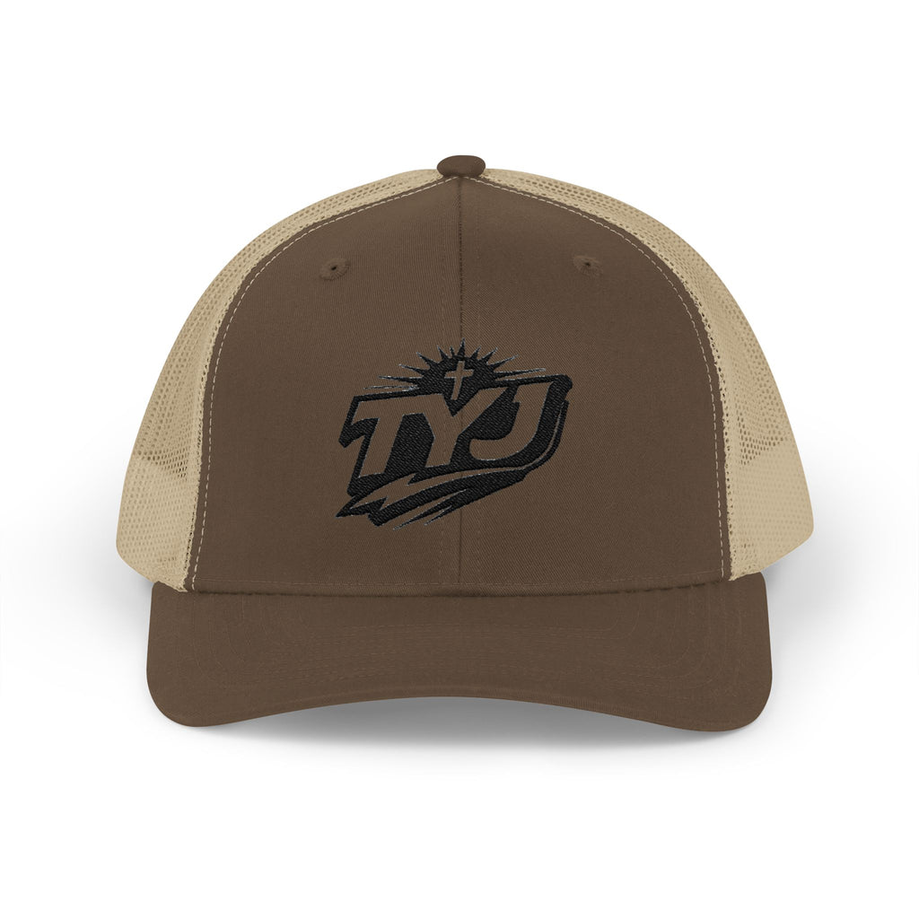 TYJ Logo Trucker Cap — Retro Sport Snapback Hat