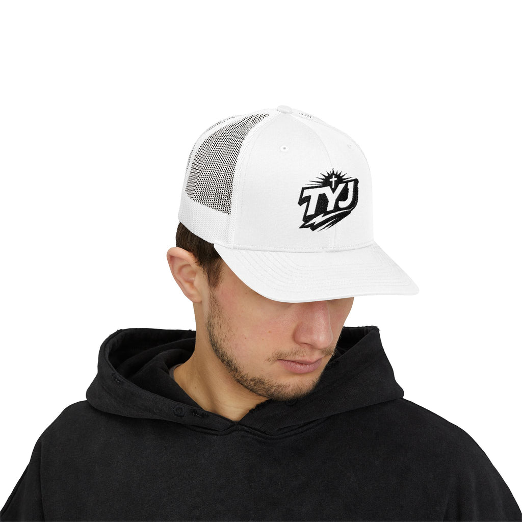 TYJ Logo Trucker Cap — Retro Sport Snapback Hat