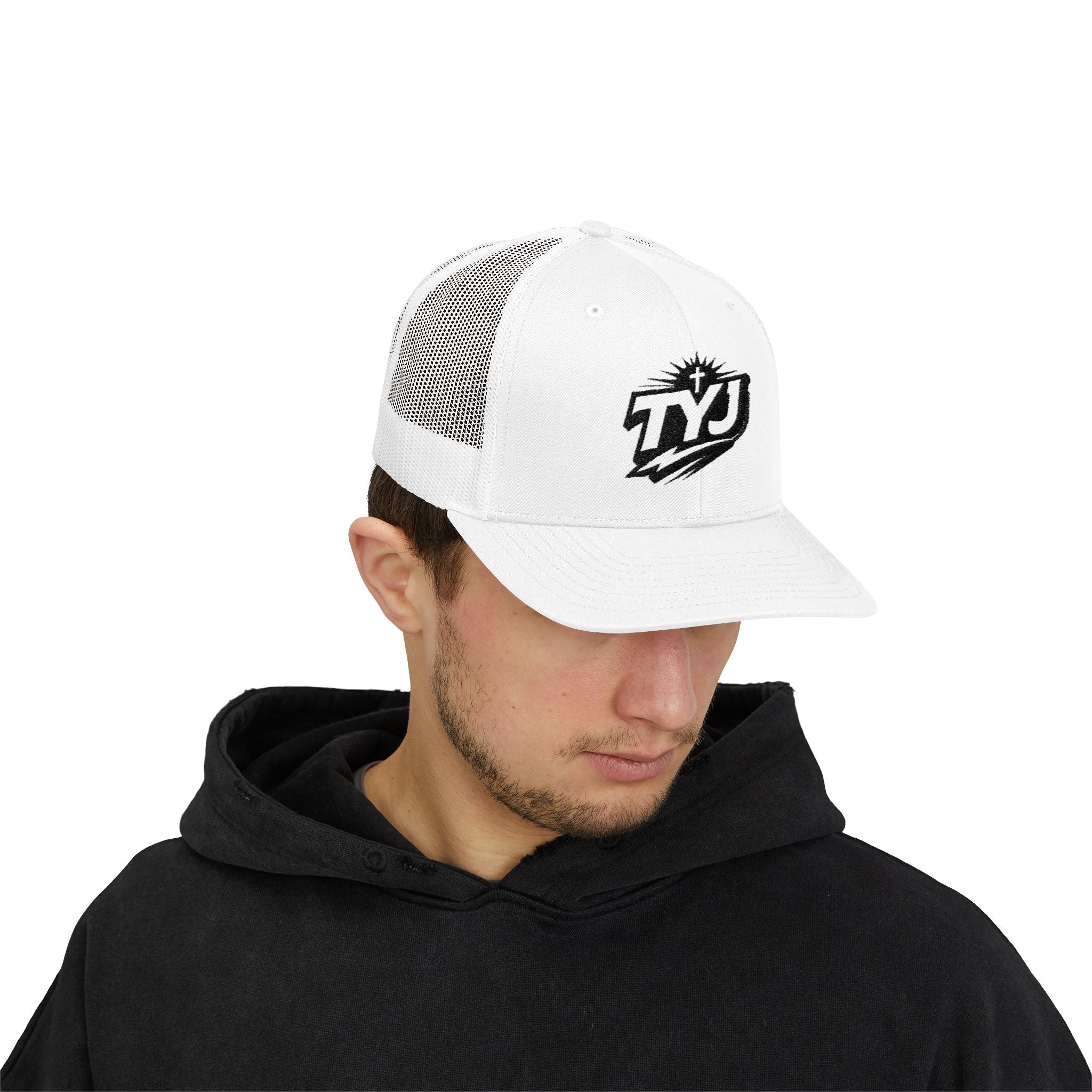 TYJ Logo Trucker Cap — Retro Sport Snapback Hat