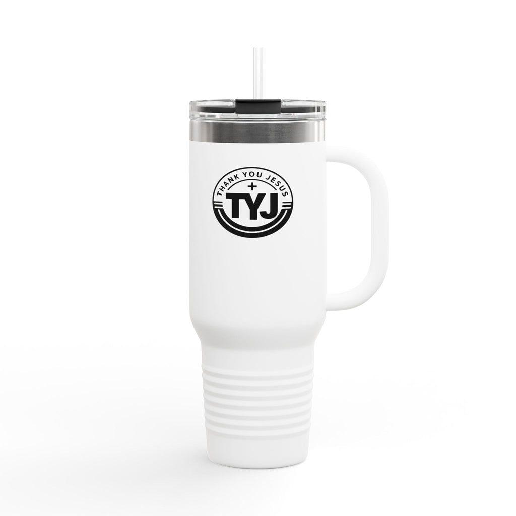 TYJ Logo 40oz Insulated Travel Mug — Thank You Jesus Stainless Tumbler