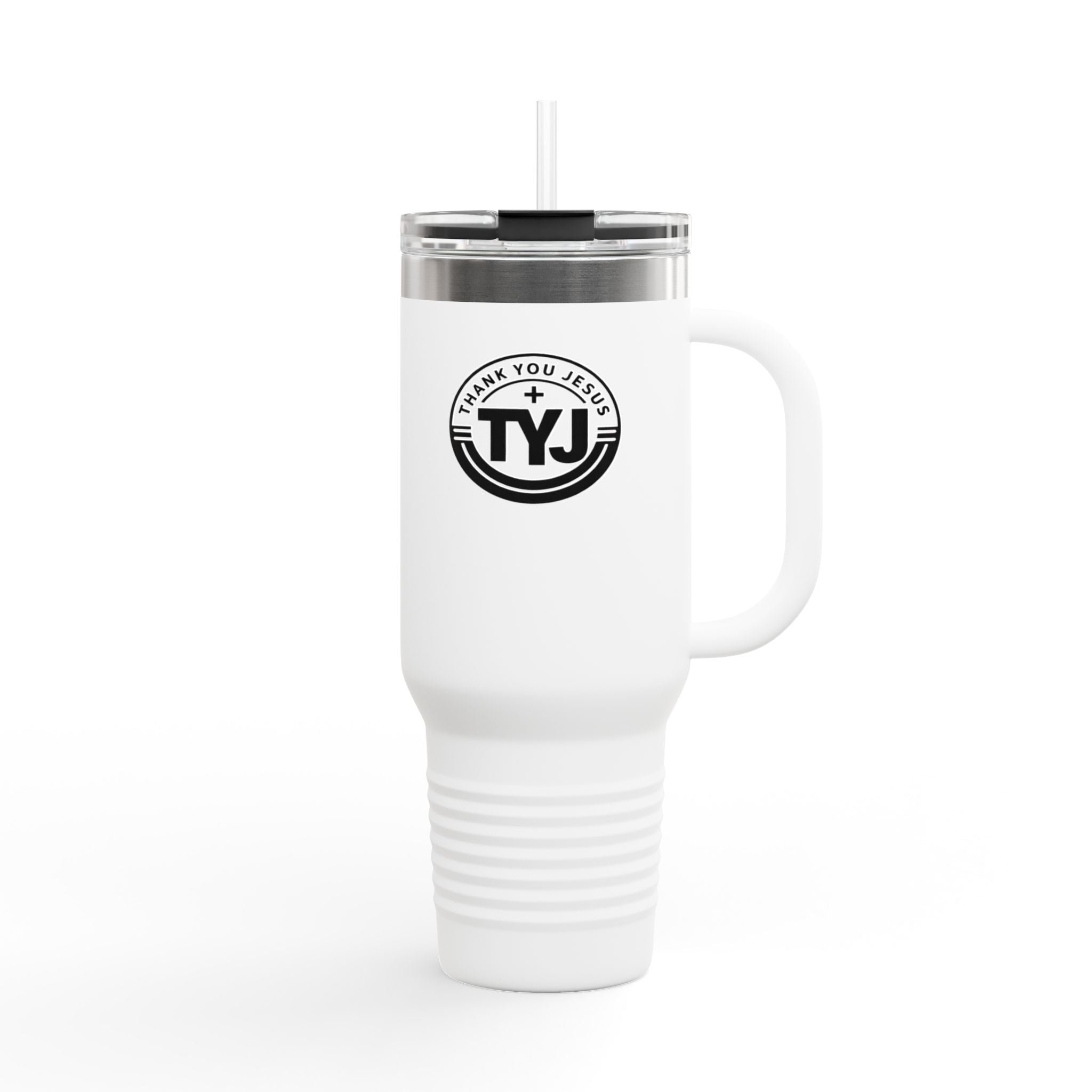 TYJ Logo 40oz Insulated Travel Mug — Thank You Jesus Stainless Tumbler